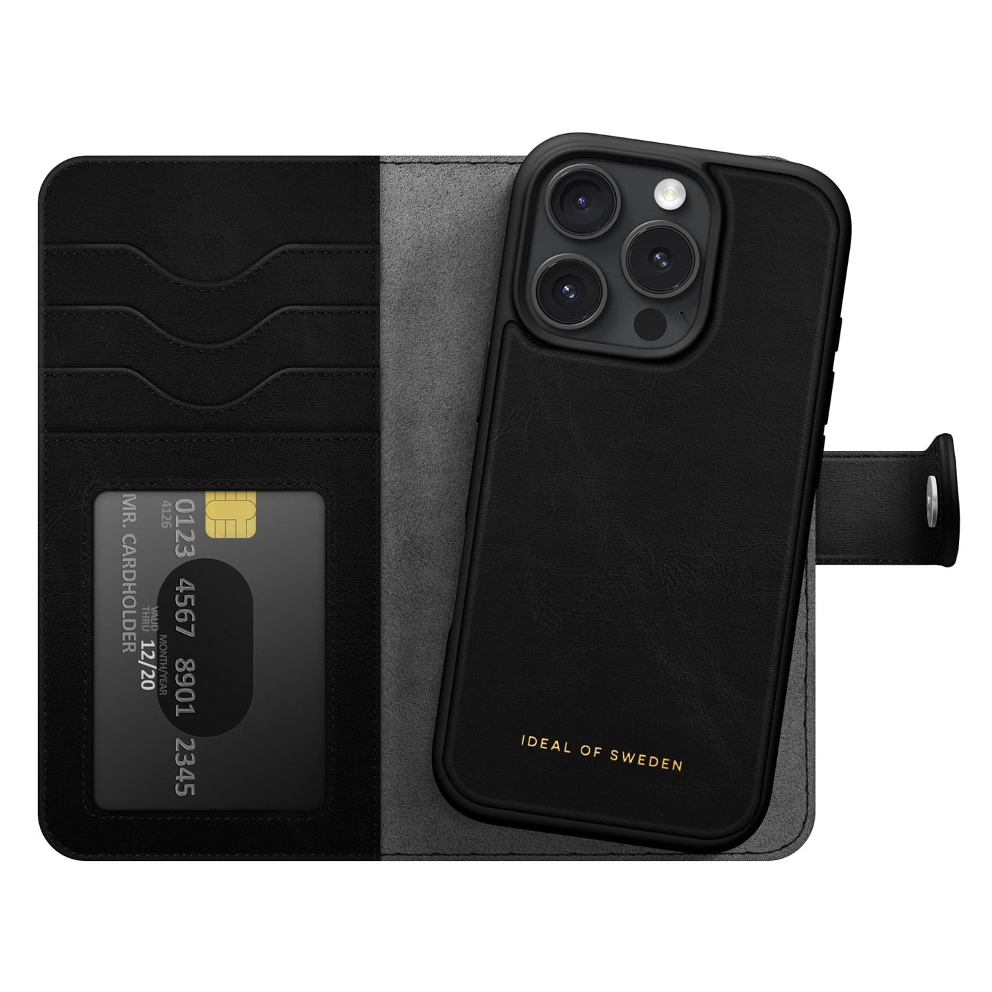 Ideal of Sweden Magnet+ Wallet MagSafe Case Black for iPhone 16 Pro