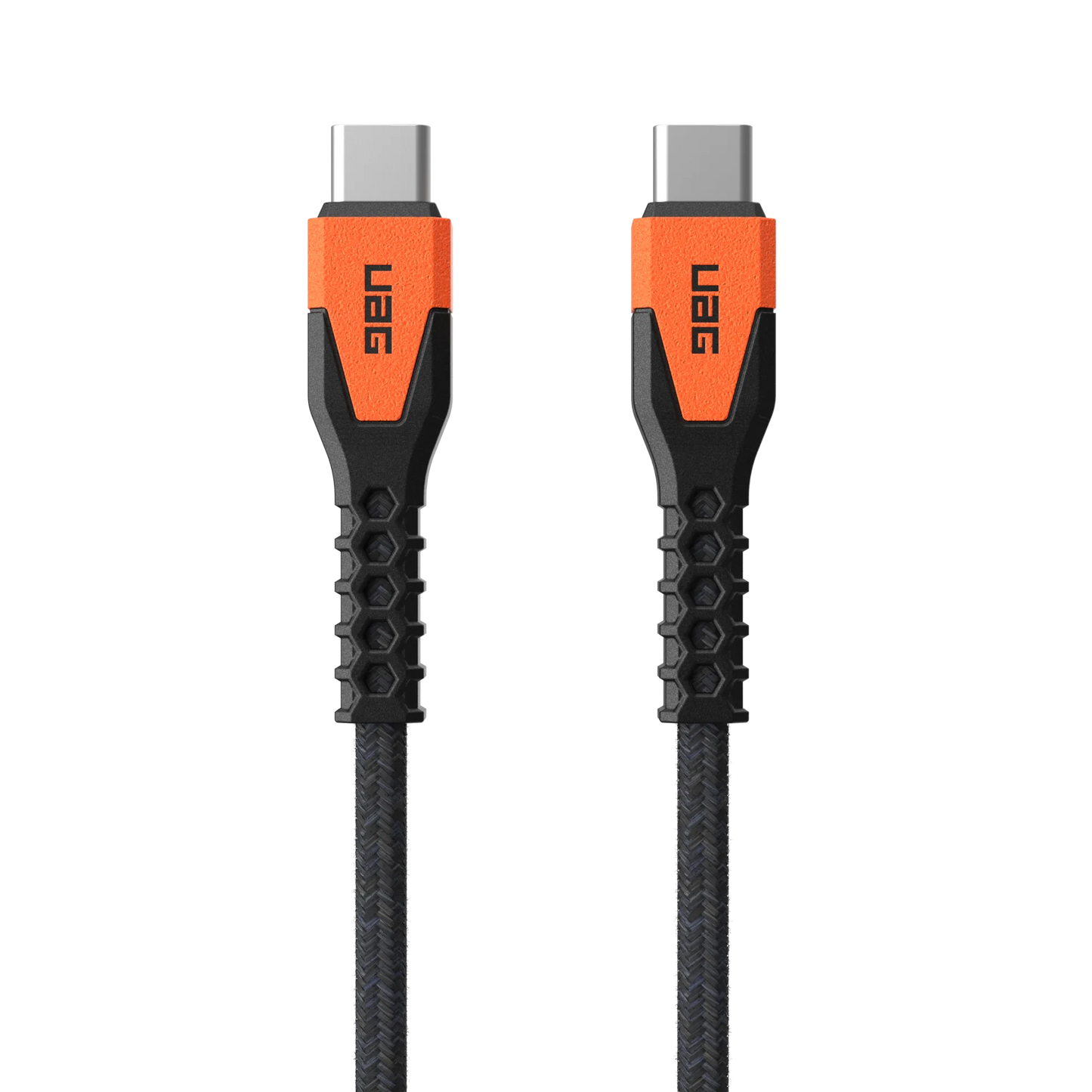 Rugged Kevlar Core USB-C to USB-C Charge/Sync Cable 5ft Black/Orange - GekkoTech
