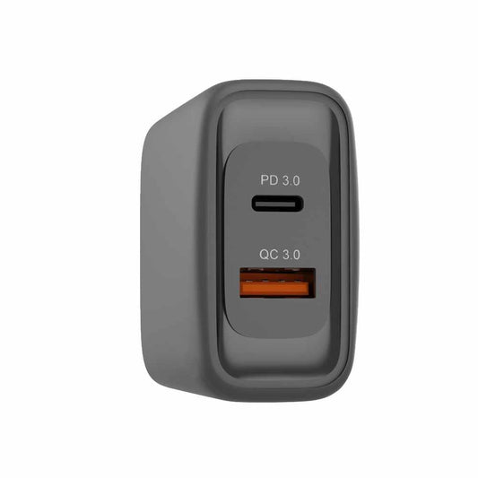 Blu Element Wall Charger Dual USB-C 45W PD and USB-A Black - GekkoTech