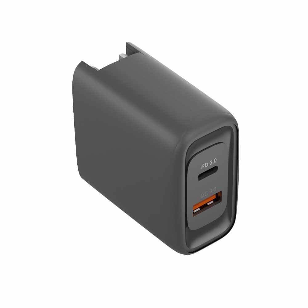 Blu Element Wall Charger Dual USB-C 45W PD and USB-A Black - GekkoTech
