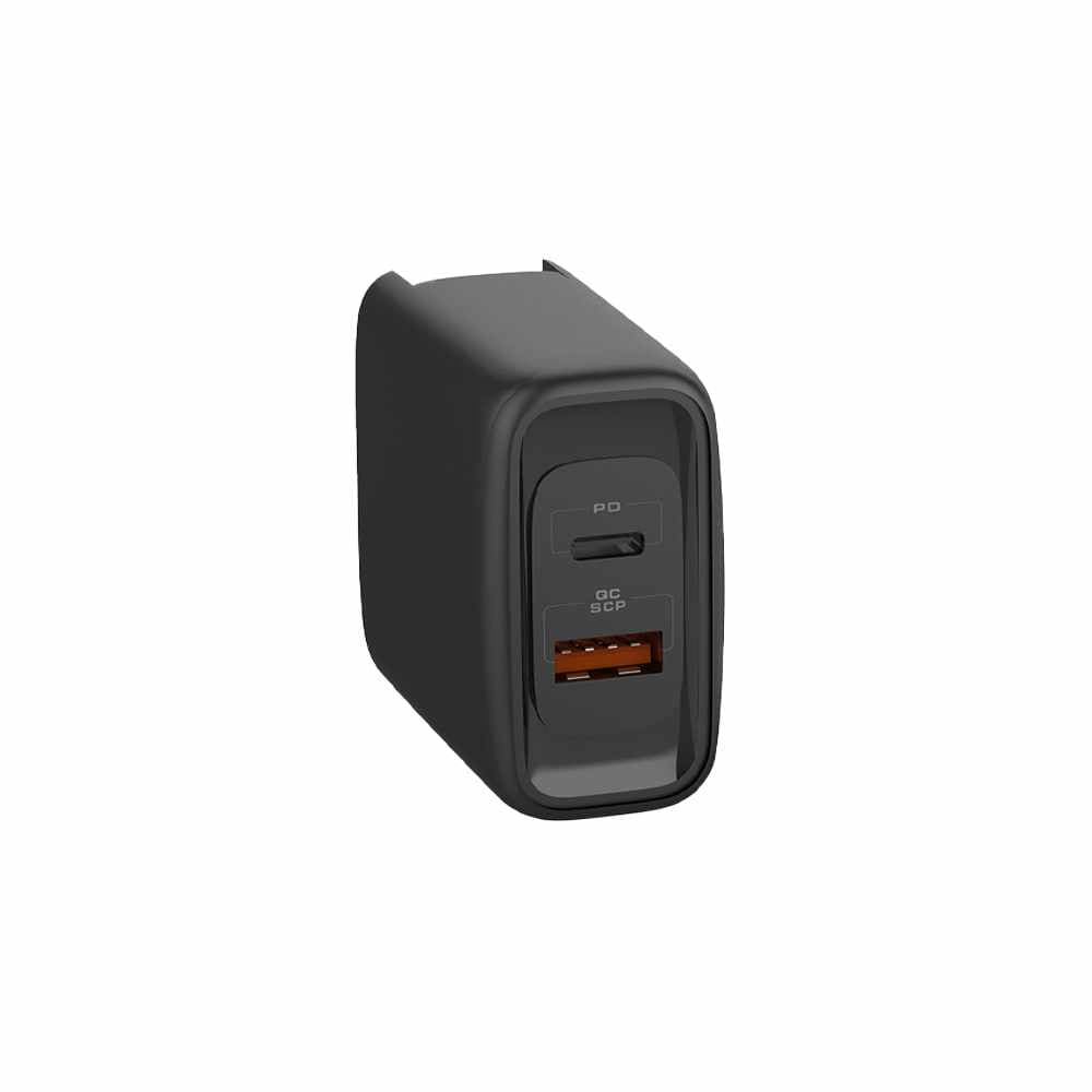 Blu Element Wall Charger Dual USB-C 45W PD and USB-A Black - GekkoTech