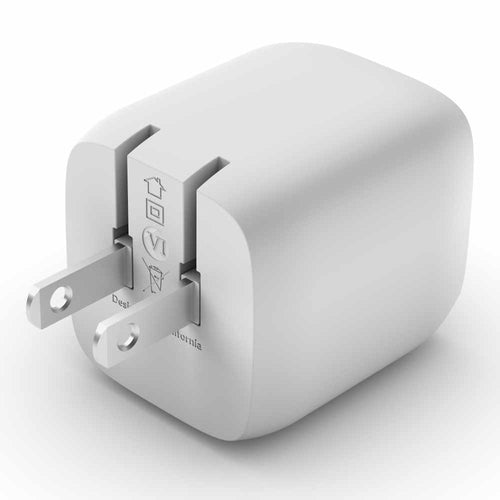 Belkin BoostCharge Wall Charger 45W PPS 2-Ports USB-C GaN White