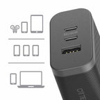 OtterBox Premium Pro Wall Charger 72W PD/PPS 2-Port USB-C & USB-A Black  w/ Foldable Prongs - GekkoTech