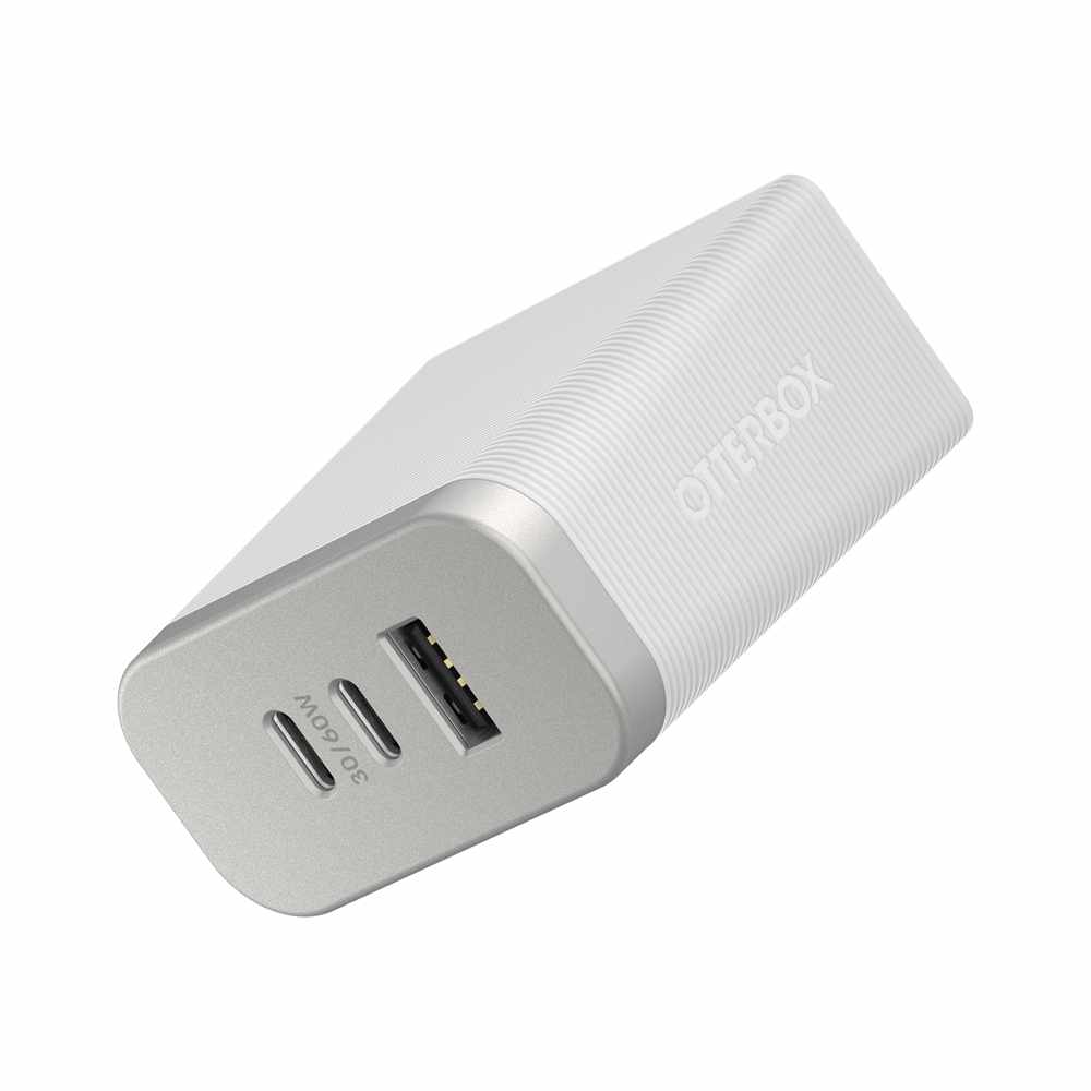 OtterBox Premium Pro Wall Charger 72W PD/PPS 2-Port USB-C & USB-A White w/ Foldable Prongs - GekkoTech