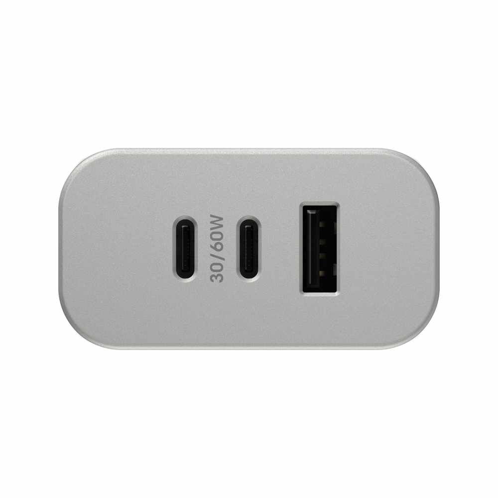 OtterBox Premium Pro Wall Charger 72W PD/PPS 2-Port USB-C & USB-A White w/ Foldable Prongs - GekkoTech