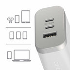 OtterBox Premium Pro Wall Charger 72W PD/PPS 2-Port USB-C & USB-A White w/ Foldable Prongs - GekkoTech