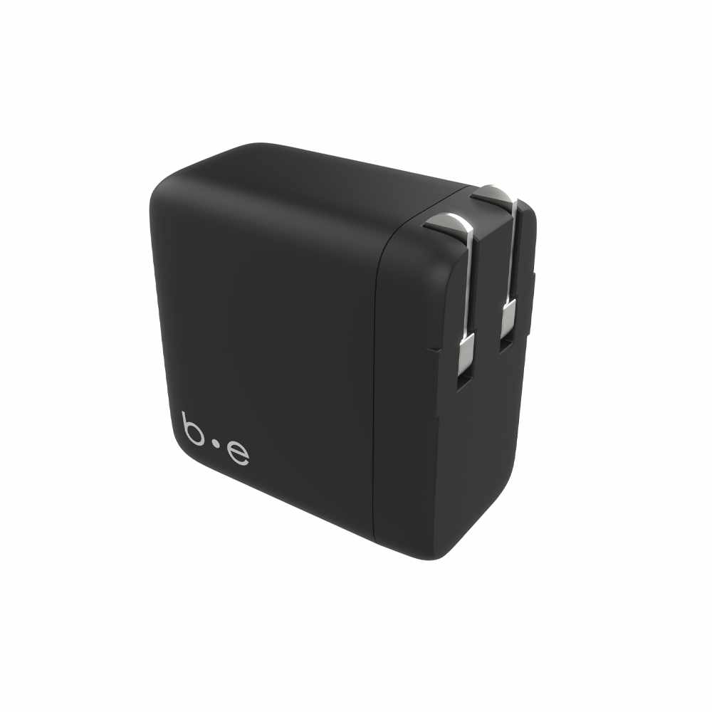 Blu Element Wall Charger 3 Port 65W Power Delivery 2USB-C and USB-A Black Matte - GekkoTech