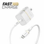 OtterBox Premium Fast Charge Power Delivery Wall Charger 20W with Lightning 3.3ft White