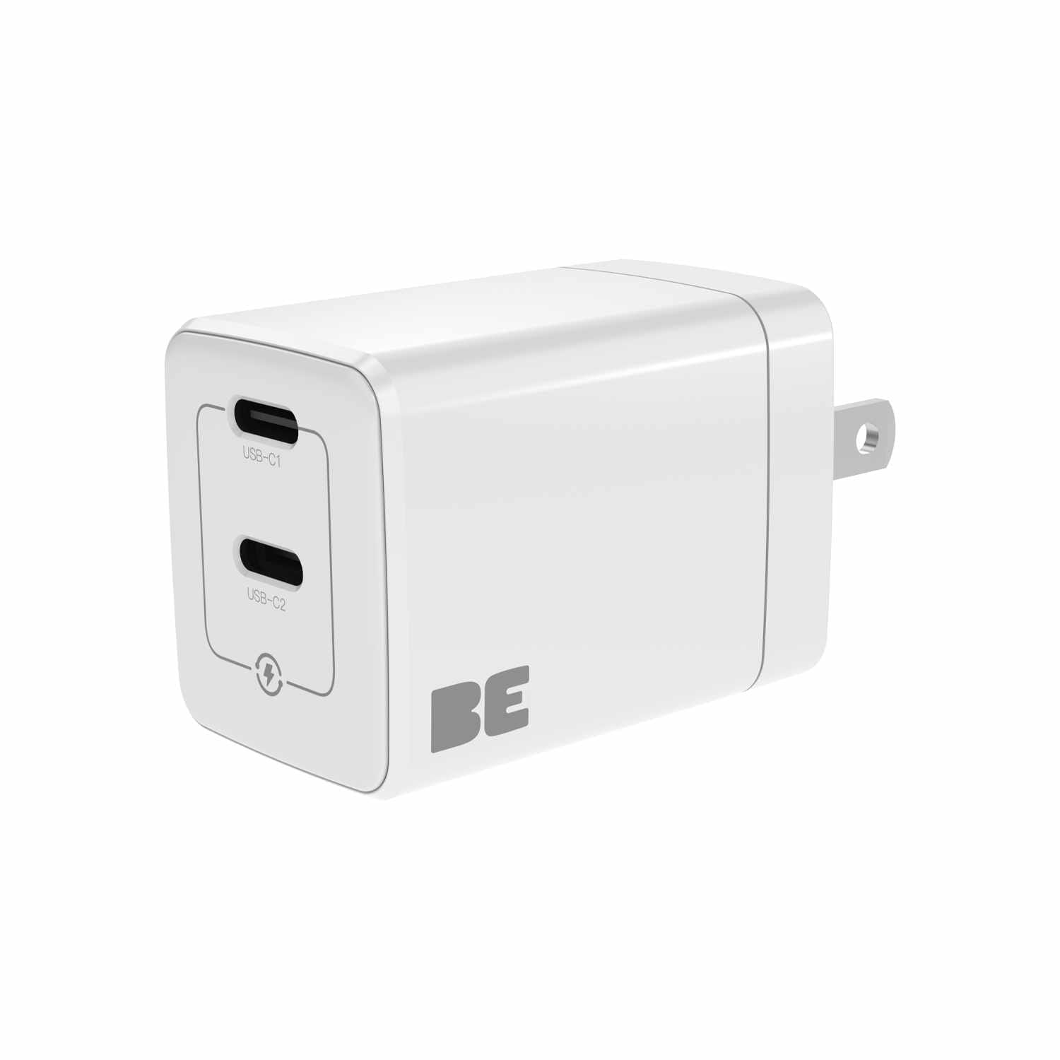 Blu Element Wall Charger Dual USB-C GaN 35W PD and PPS White - GekkoTech