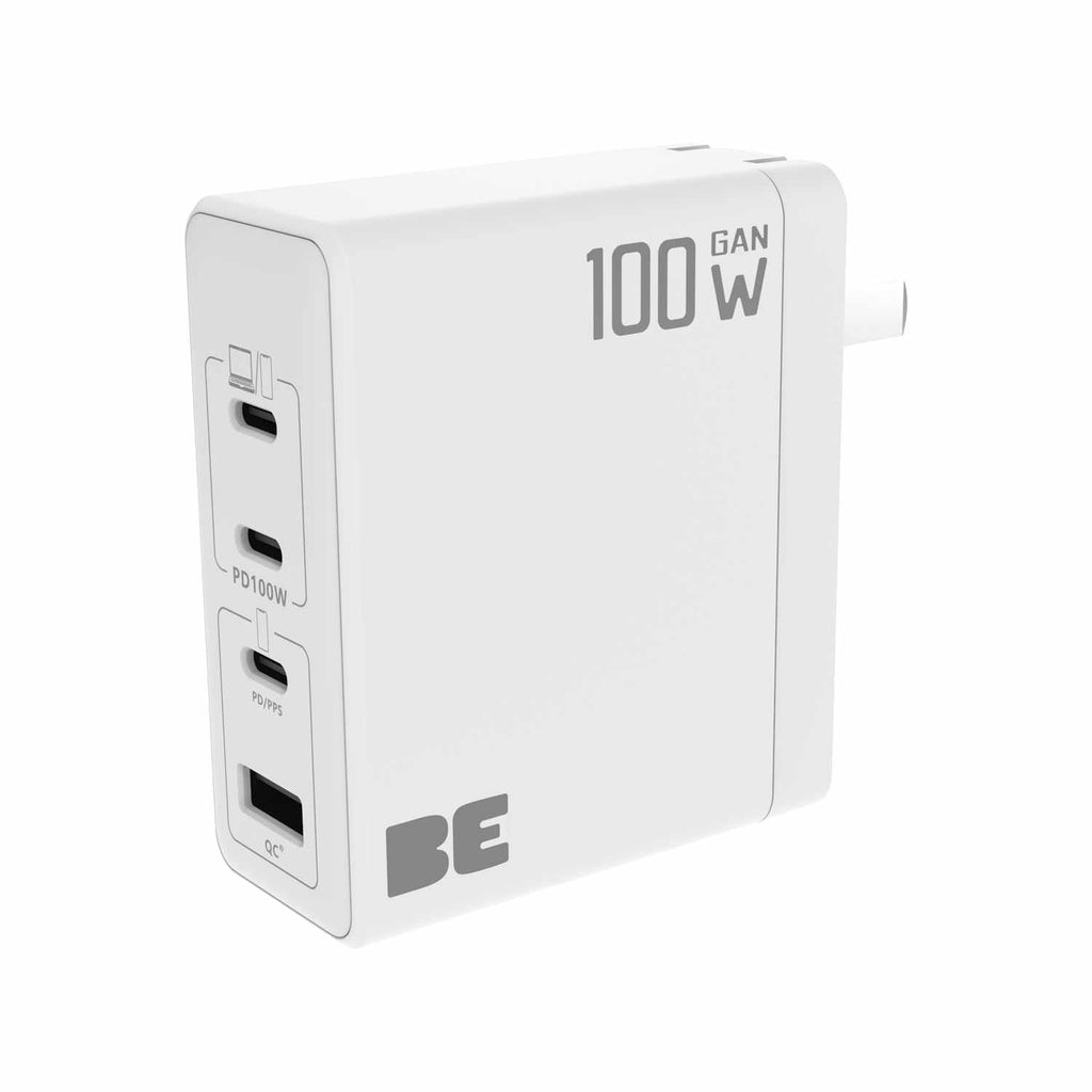Blu Element Wall Charger Multi Port GaN 100W PD & QC3 Black