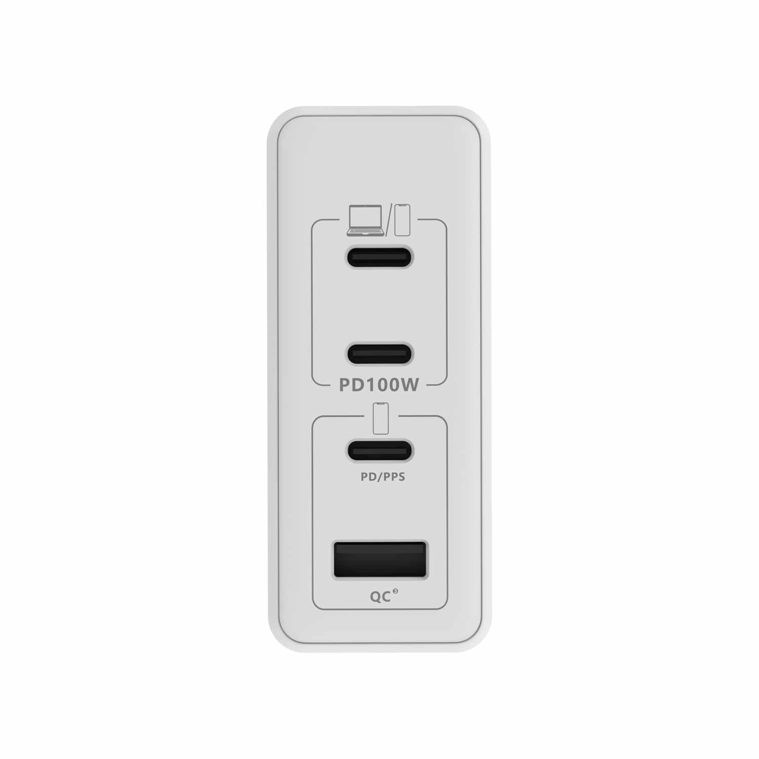 Blu Element Wall Charger Multi Port GaN 100W PD & QC3 Black