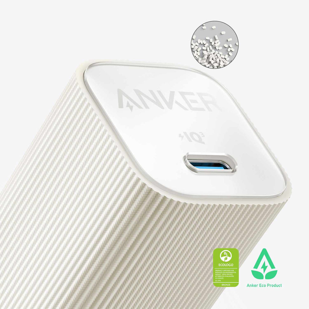 Anker Nano Wall Charger 30W USB-C White with USB-C AKSD Brained 3ft Cable - GekkoTech