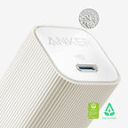 Anker Nano Wall Charger 30W USB-C White with USB-C Brained 3ft Cable
