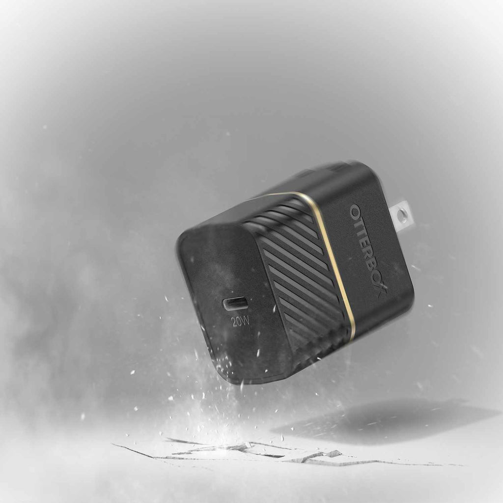 OtterBox Wall Charger 20W PD USB-C w/Foldable Prongs Black Shimmer