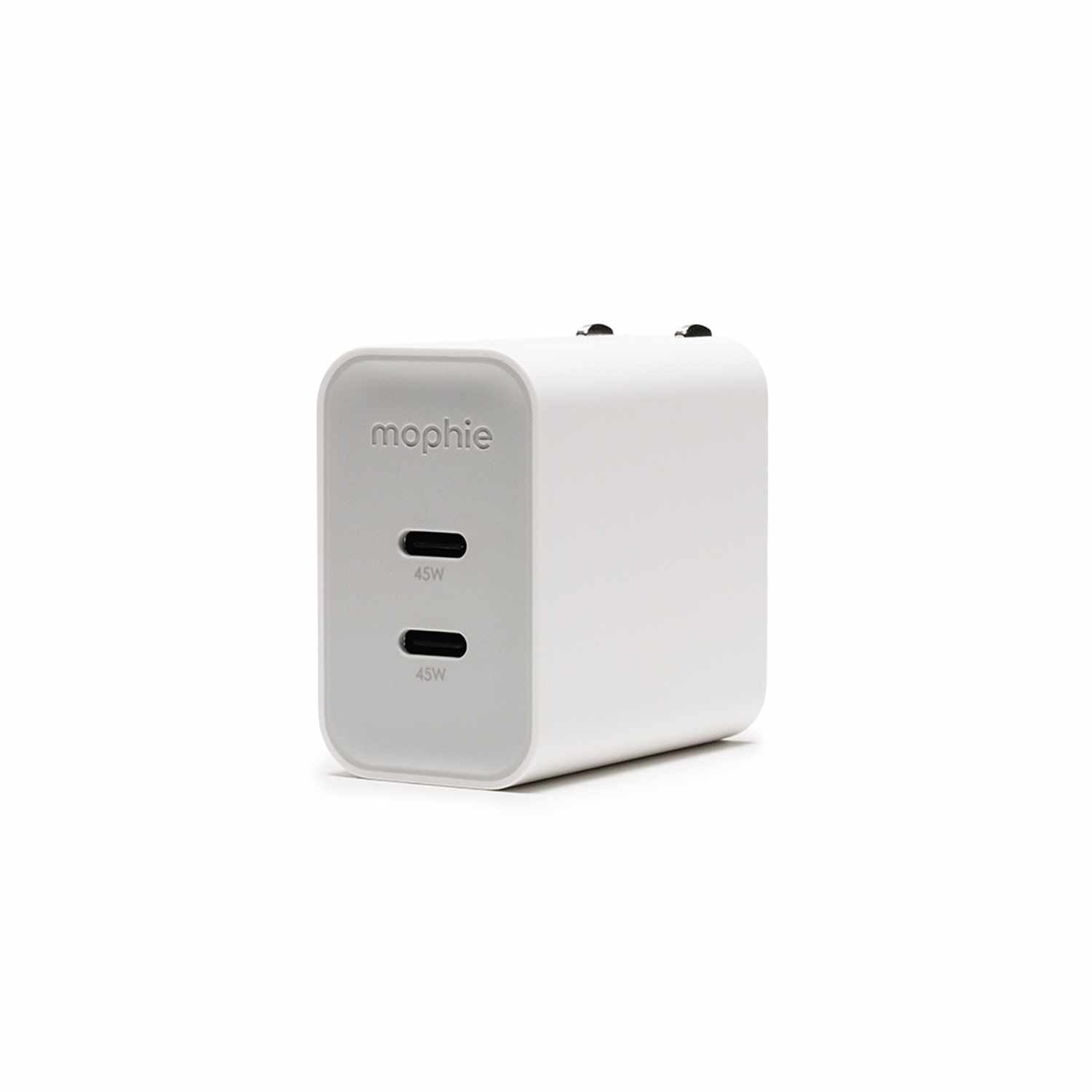 mophie Wall Charger 45W PD 2-Port USB-C White - GekkoTech
