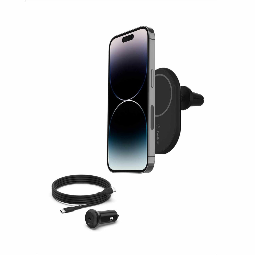 Belkin BoostCharge Magnetic Wireless Car Charger Vent Mount 10W Black