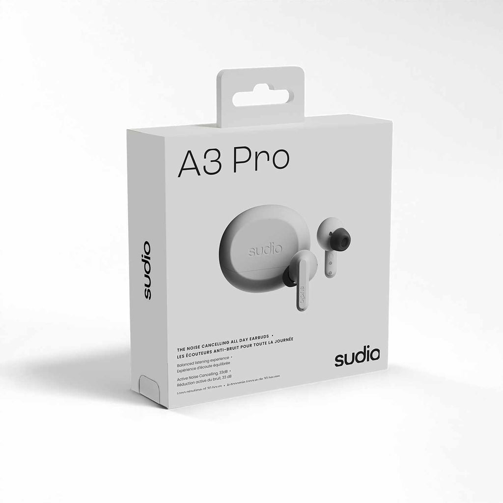 Sudio A3 Pro ANC Wireless Earbuds White - GekkoTech