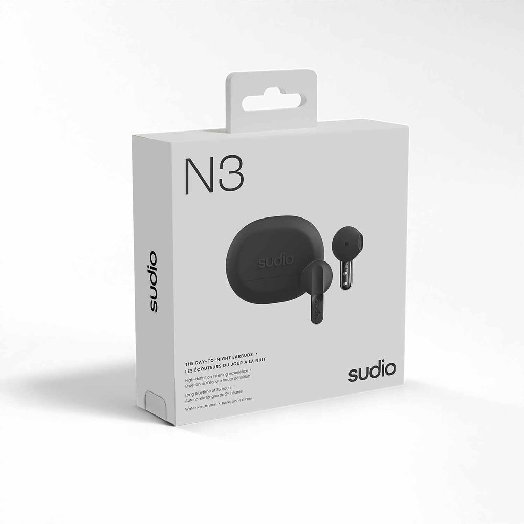 Sudio N3 Wireless Earbuds Black - GekkoTech