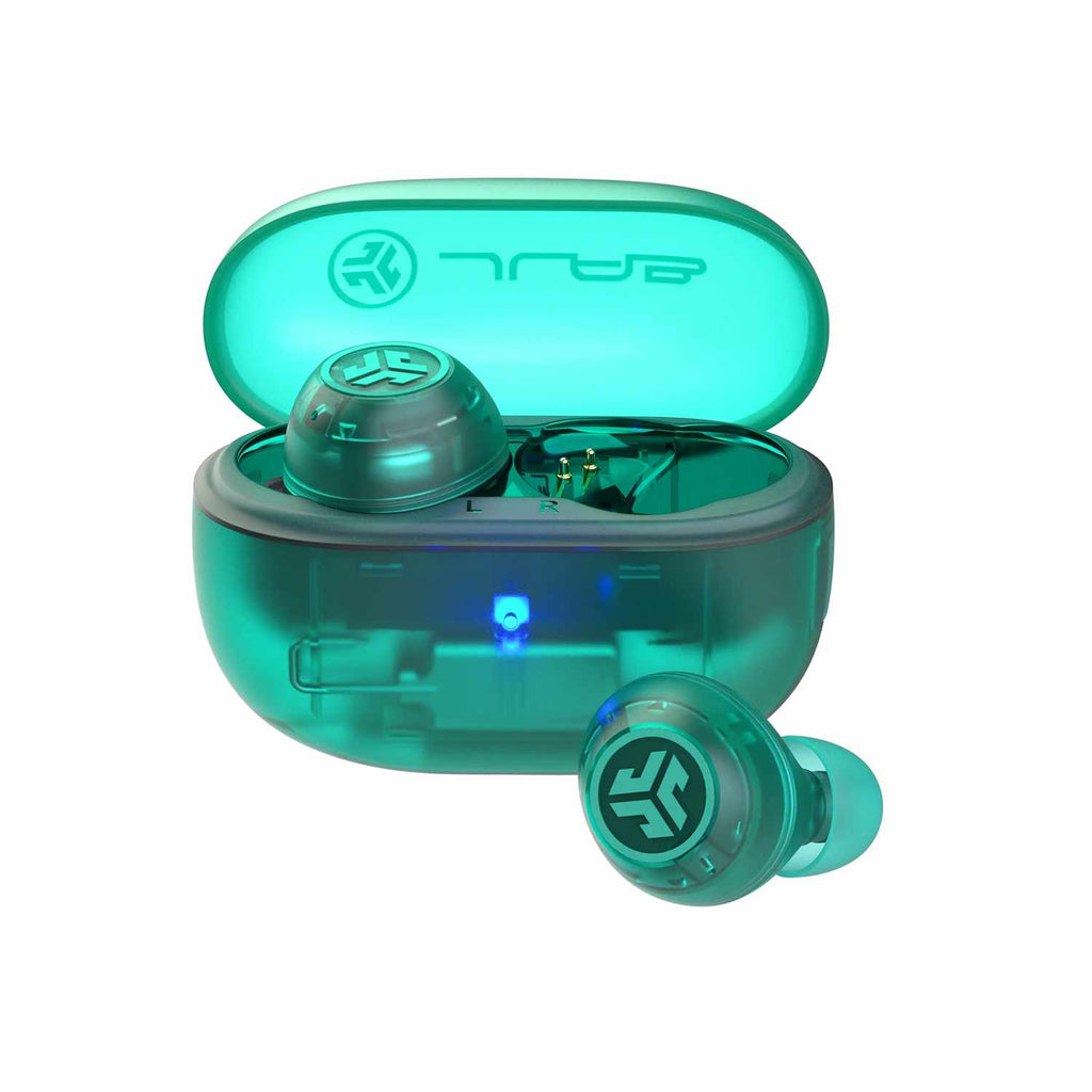 JLab Go Pop True Wireless Earbuds with Active Noise Cancellation Transparent Teal - GekkoTech