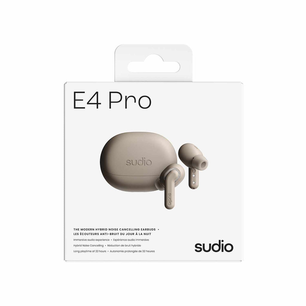 Sudio E4 Pro True Wireless ANC Headphones Latte