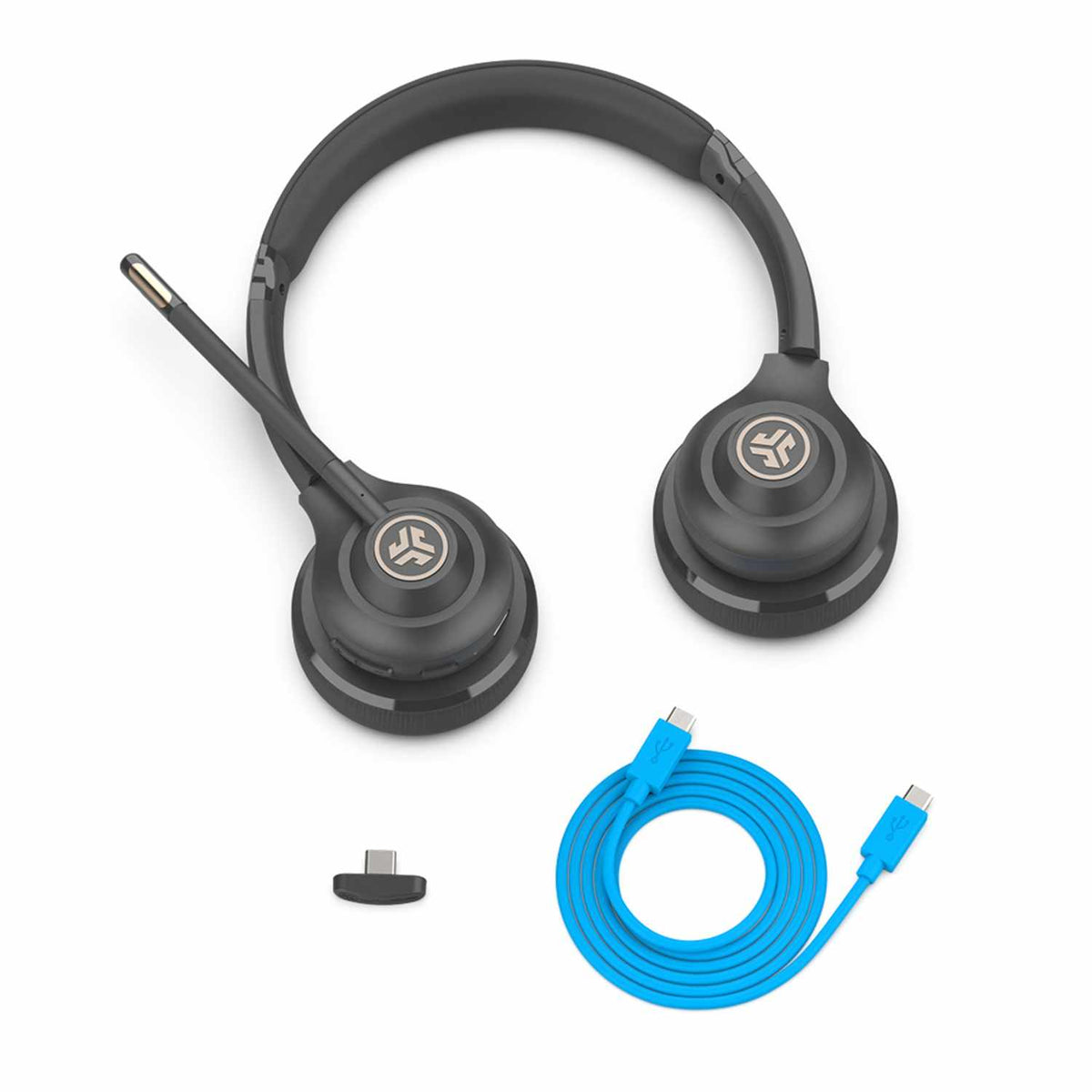 JLab Go Work Gen2 Wireless or Wired On-Ear Headphones Black
