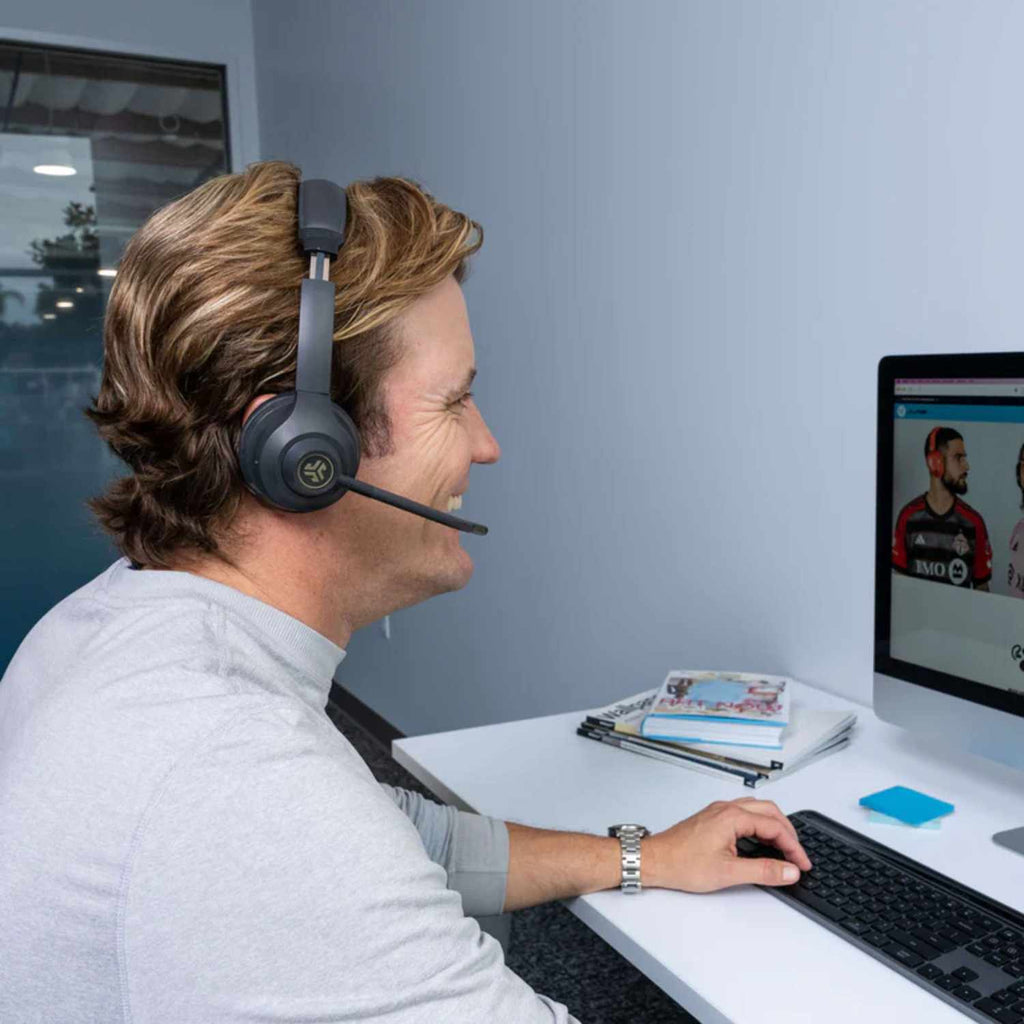 JLab Go Work Gen2 Wireless or Wired On-Ear Headphones Black - GekkoTech