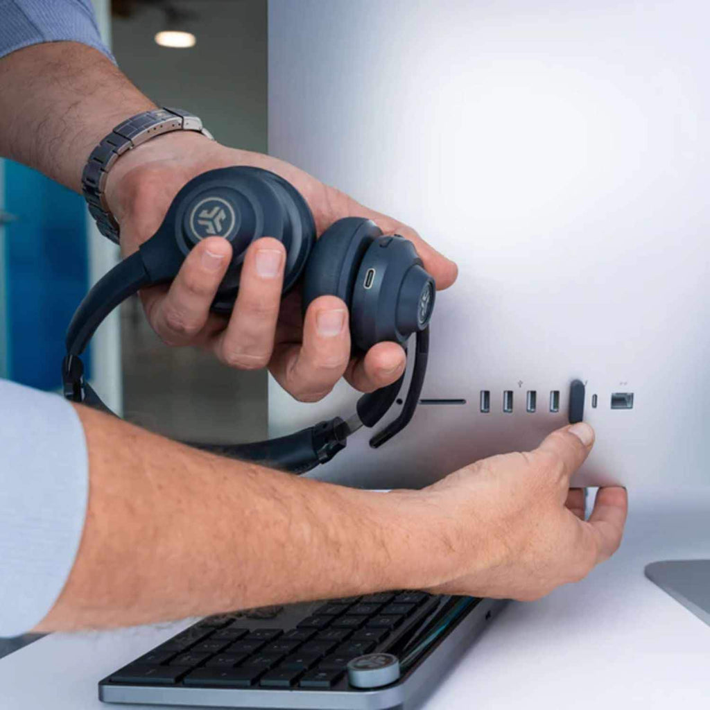 JLab Go Work Gen2 Wireless or Wired On-Ear Headphones Black - GekkoTech