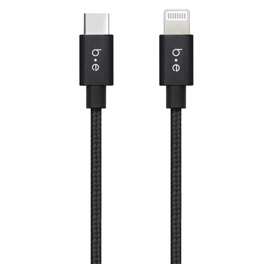 Blu Element Braided Charge/Sync USB-C to Lightning Cable 10ft Black - GekkoTech