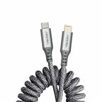 Ventev Charge/Sync Helix Coiled USB-C to Lightning Cable 3ft Gray