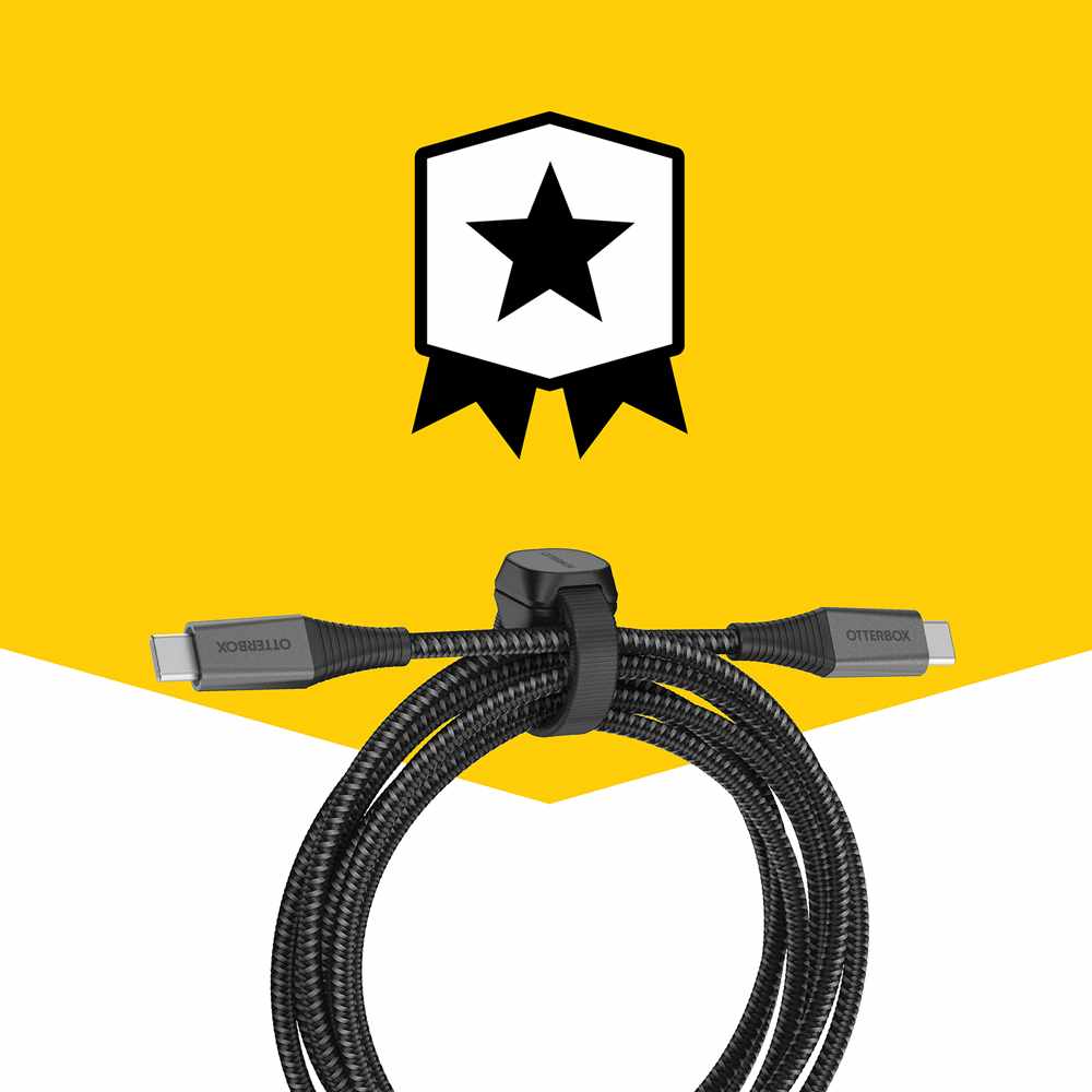 OtterBox Premium Pro Charge/Sync USB-C to USB-C Power Delivery Cable 6ft Haunted Hour (Black) - GekkoTech