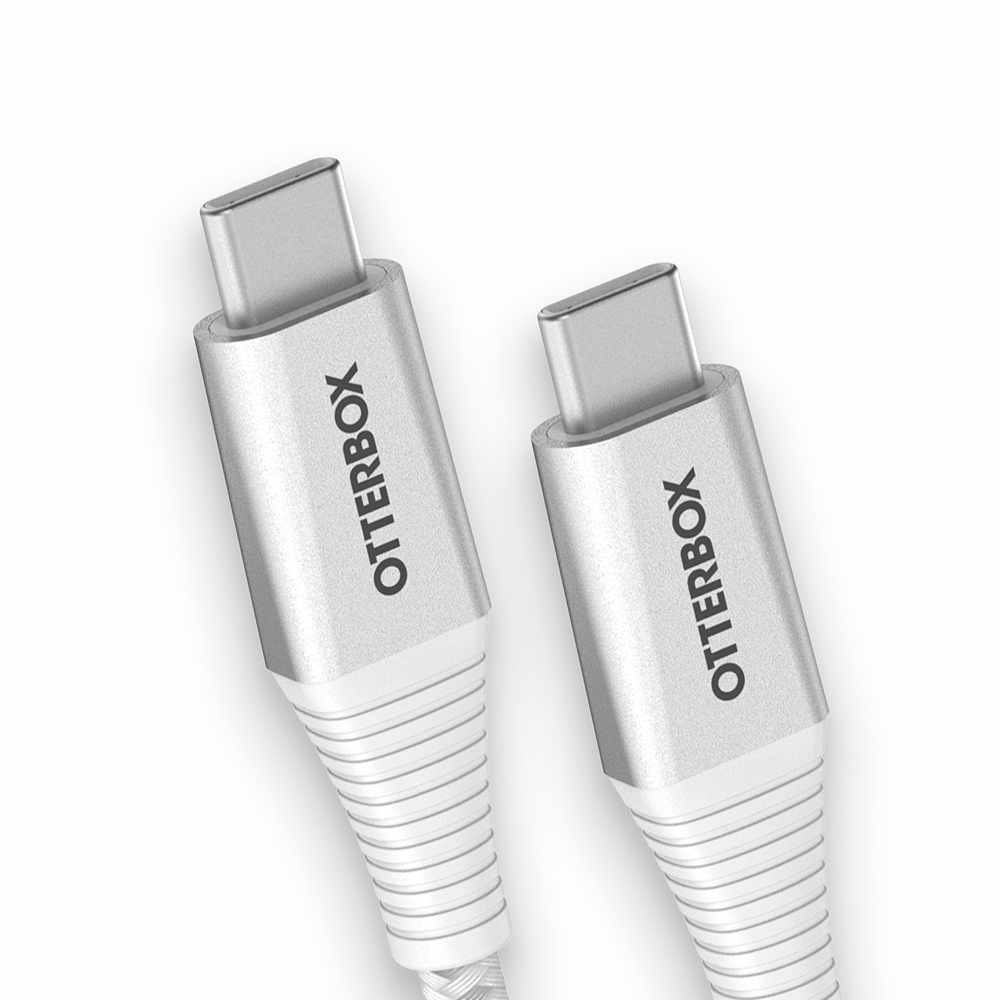 OtterBox Premium Pro Charge/Sync USB-C to USB-C Power Delivery Cable 6ft Ghostly Past (White) - GekkoTech