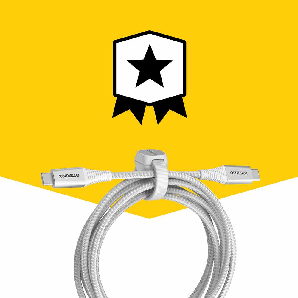 OtterBox Premium Pro Charge/Sync USB-C to USB-C Power Delivery Cable 6ft Ghostly Past (White) - GekkoTech