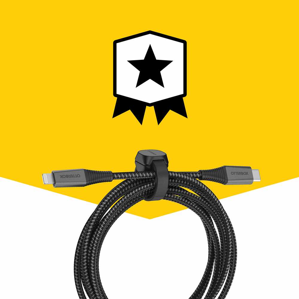 OtterBox Premium Pro Charge/Sync USB-C to Lightning Power Delivery Cable 6ft Haunted Hour (Black) - GekkoTech