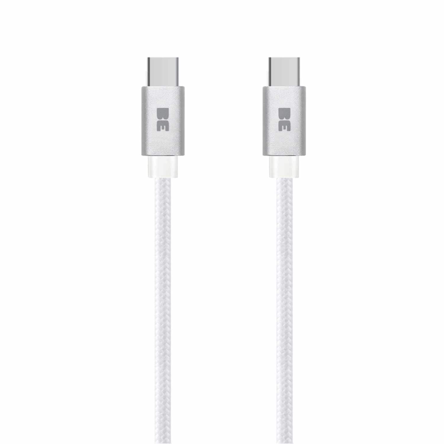 Blu Element Braided Charge/Sync USB-C to USB-C Cable 4ft White 60W