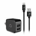 Nimble Wally Duo Wall Charger 12W 2-Ports USB-A with USB-A to Lightning cable Black