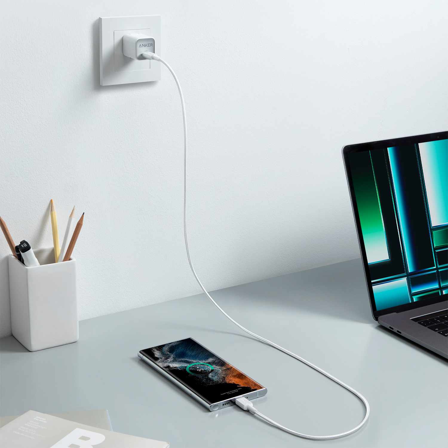 Anker USB-C to USB-C Cable 6ft White - GekkoTech