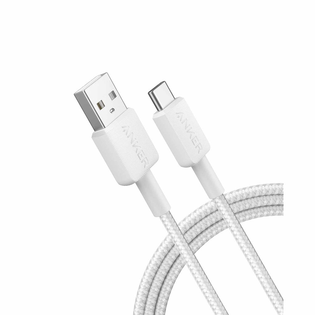 Anker USB-A to USB-C Braided Cable 3ft  White - GekkoTech