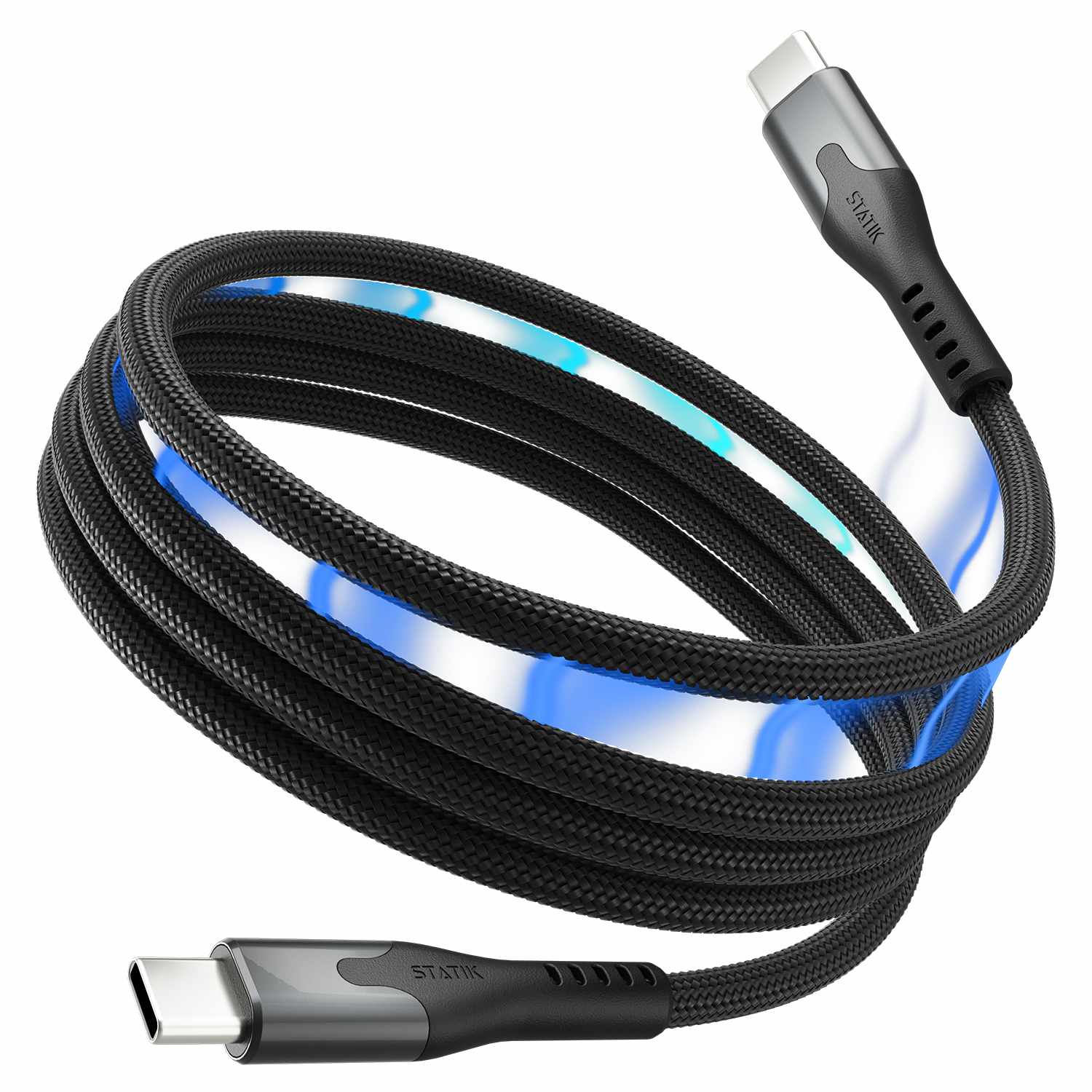 Blu Element SelfCoil Magnetic Cable USB-C to USB-C 3.3ft 100W Black
