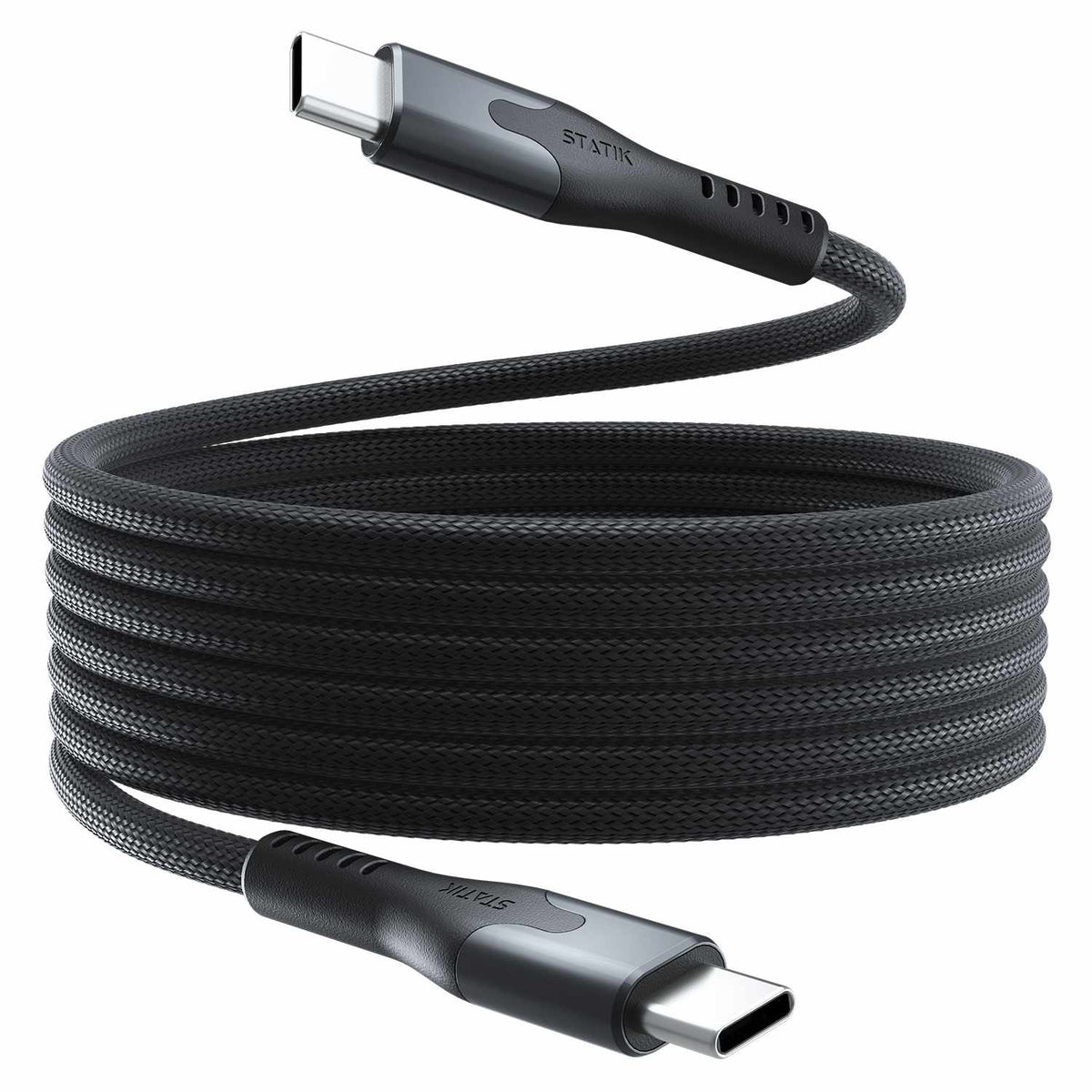 Blu Element SelfCoil Magnetic Cable USB-C to USB-C 6ft 100W Black