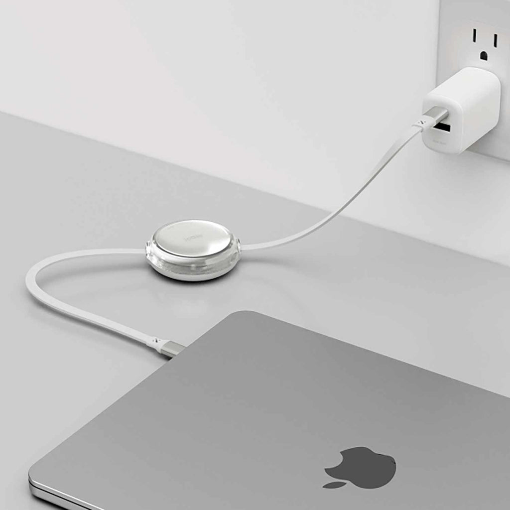 iOttie Retractable Cable 100W USB-C to USB-C (set of 2) 3ft White