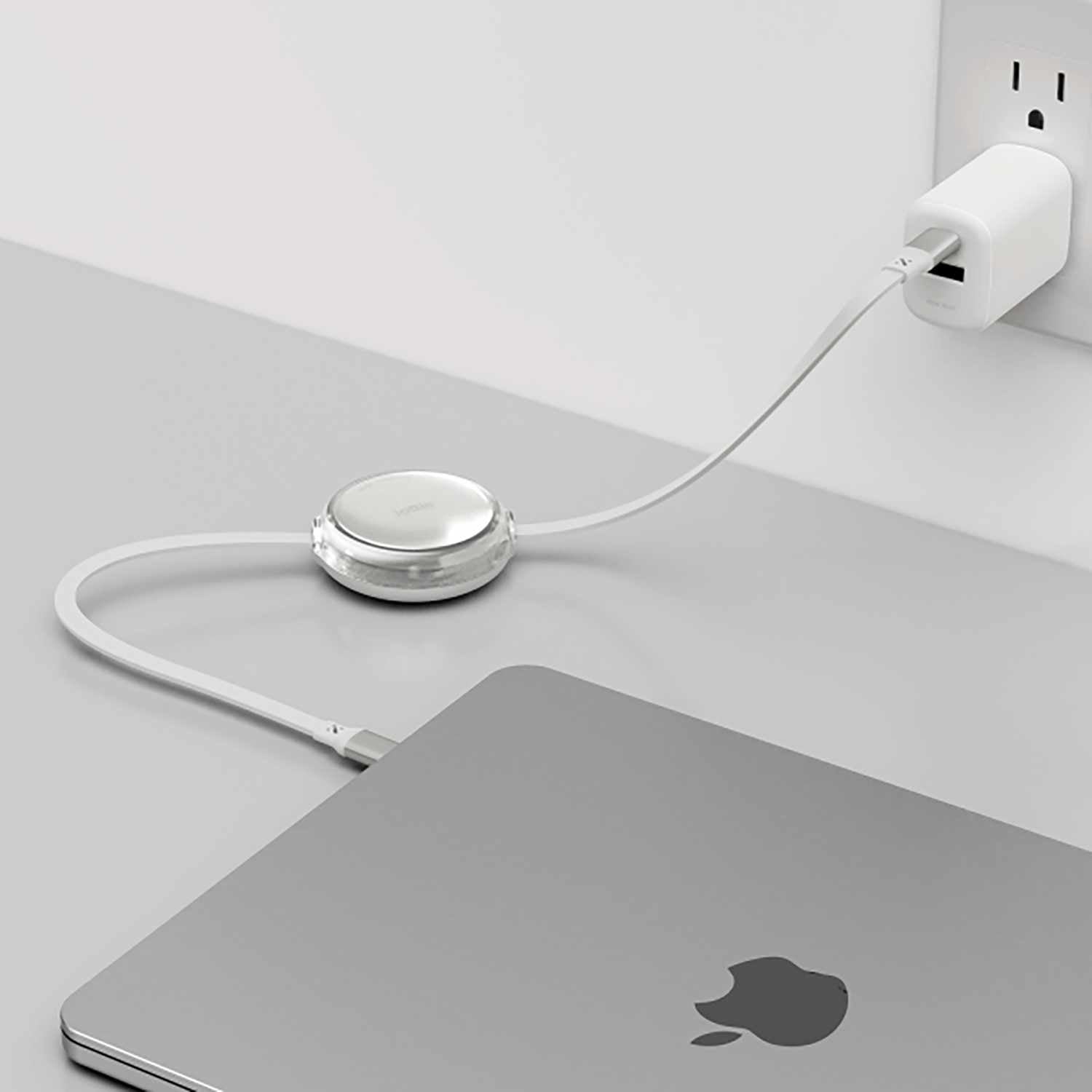 iOttie Retractable Cable 100W USB-C to USB-C (set of 2) 3ft White
