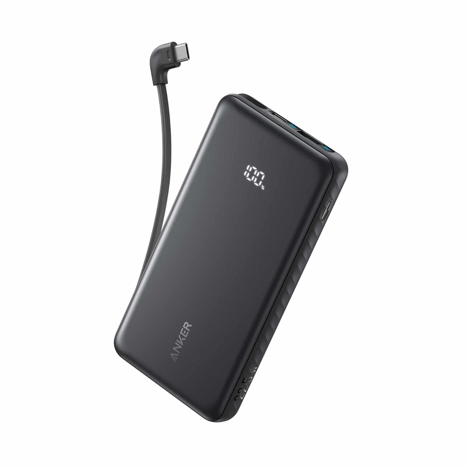 Anker Zolo Power Bank 10.000 mAh 22.5W Black with Built In USB-C Cable - GekkoTech