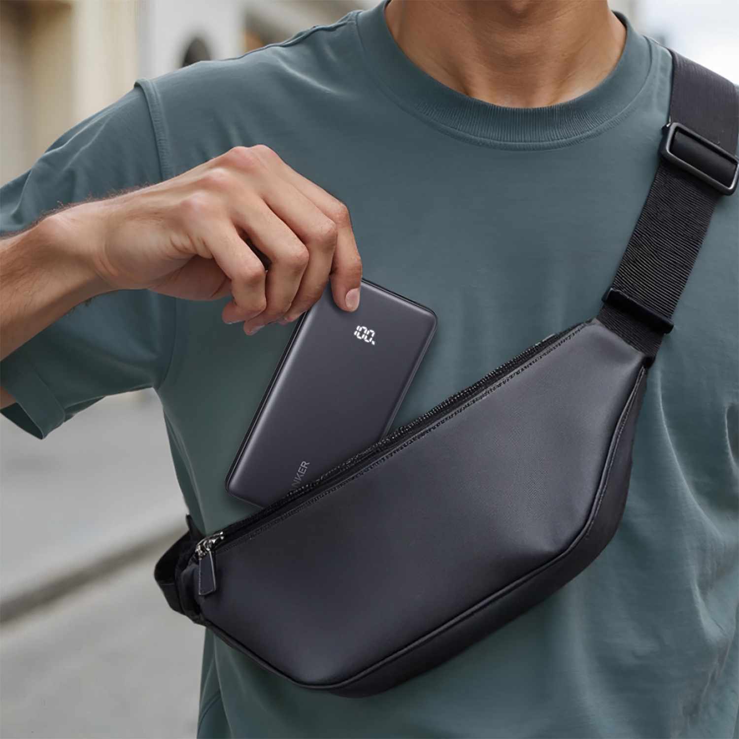 Anker Zolo Power Bank 10.000 mAh 22.5W Black with Built In USB-C Cable - GekkoTech