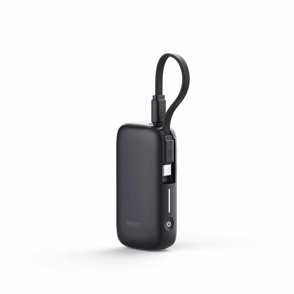 Blu Element PowerFlex 5K mAh 20W PD Power Bank with Built-In USB-C Cable Black