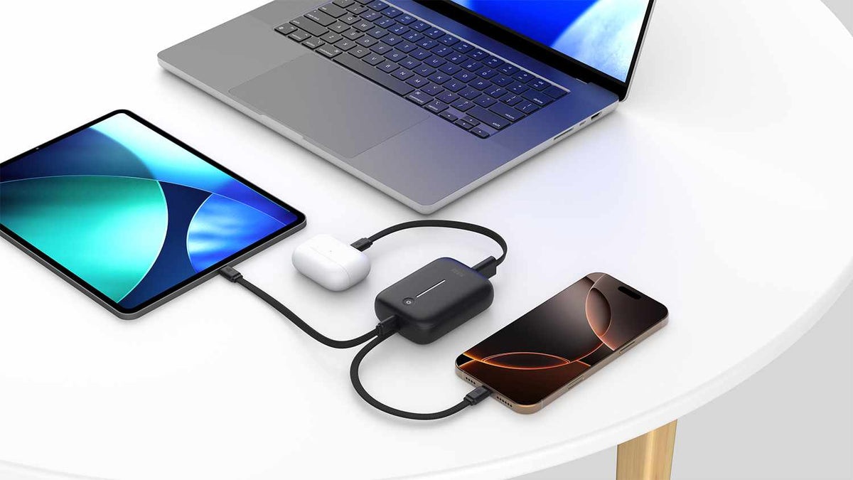 Blu Element PowerFlex 10K mAh 20W PD Power Bank with Built-In USB-C Cable Black