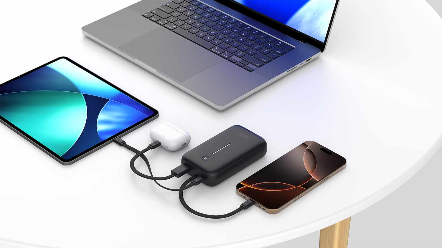 Blu Element PowerFlex 20K mAh 30W PD Power Bank with Built-In USB-C Cable Black - GekkoTech