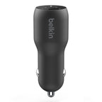 Belkin BoostCharge Car Charger 37W PD/PPS 2-Port USB-C/USB-A Black - GekkoTech