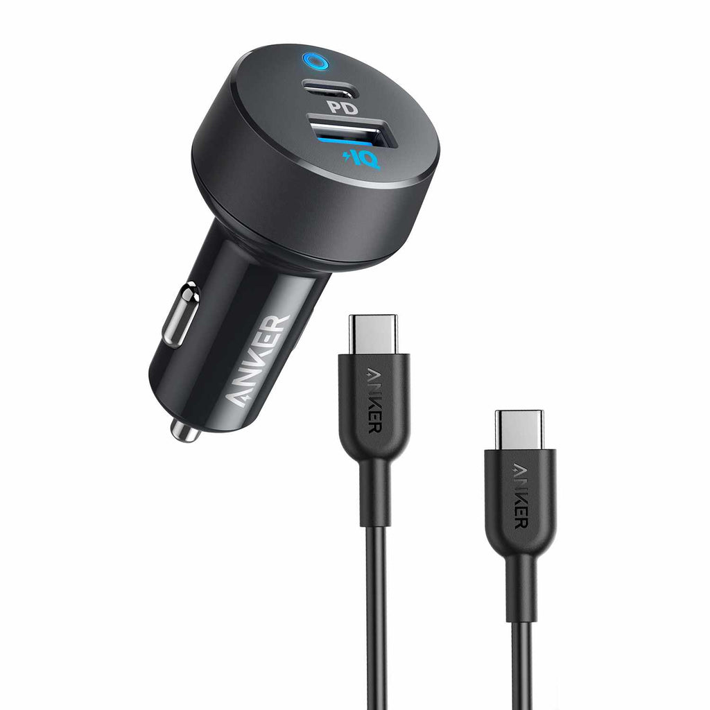 Anker Car Charger 35W 2-Port USB-A/USB-C Black with USB-C Cable - GekkoTech