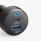 Anker Car Charger 35W 2-Port USB-A/USB-C Black with USB-C Cable - GekkoTech