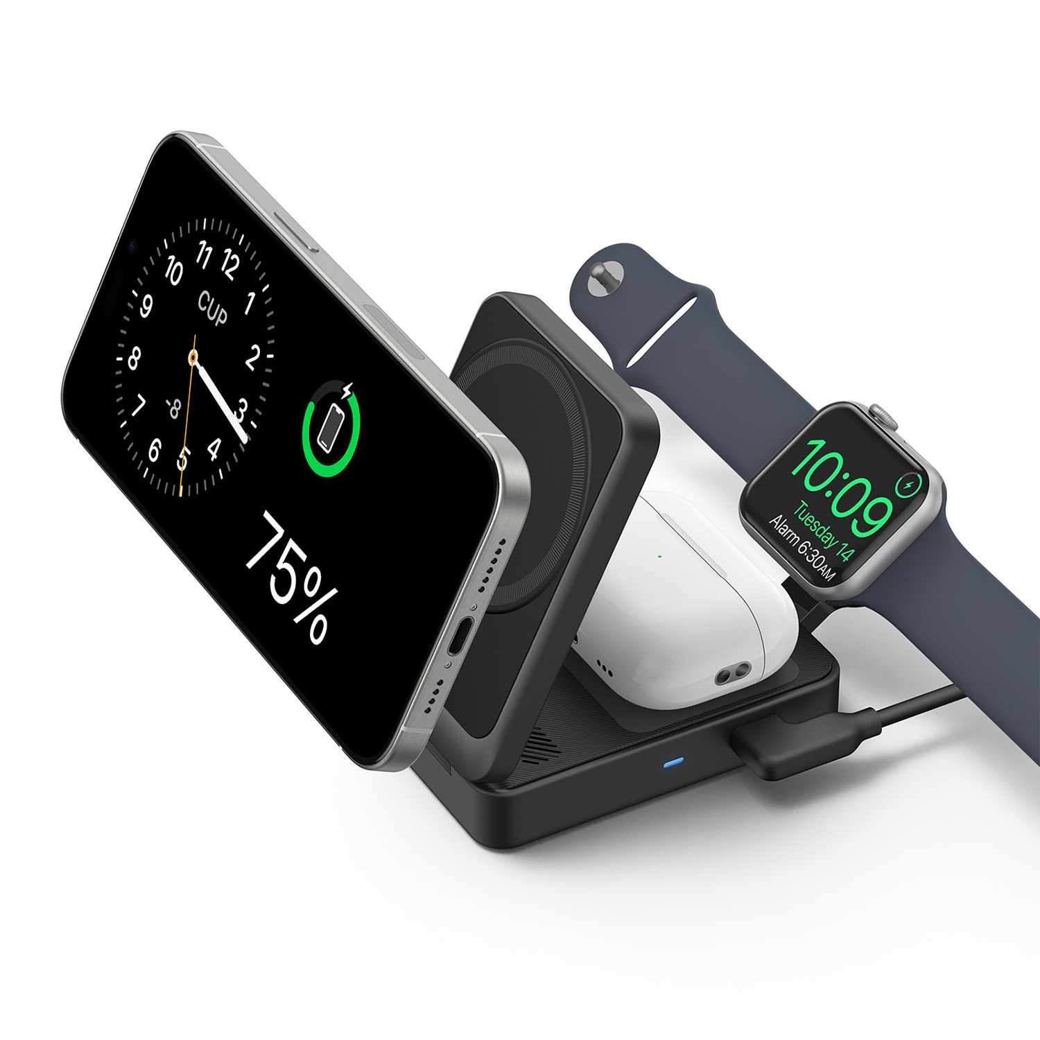 Anker MagGo Qi2 3-in-1 Wireless Charging Station 15W Black